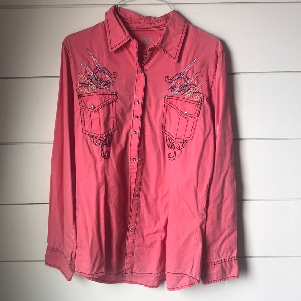 Rock 47  Rodeo Shirt. Long sleeve, button down.